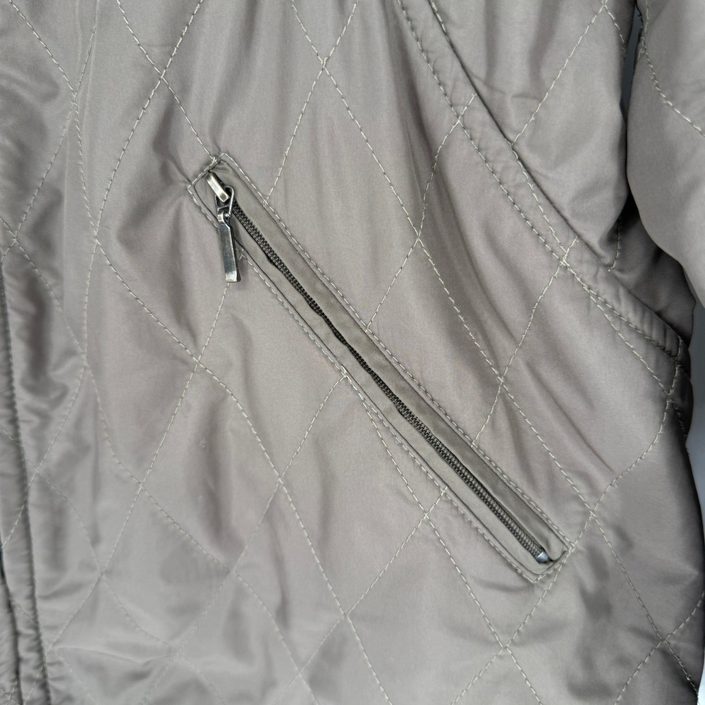 Athleta Quilted Funnel Neck Zip Up Jacket Taupe Women Small Lightweight Casual‎ - Picture 3 of 8